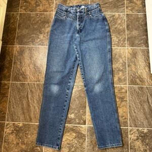 VTG Authentic Rockies Jeans Bareback Size 11/12 HIGH Waist Tall Cuffed Western